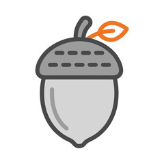 Acorn with leaf icon © banana