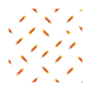Seamless pattern of orange pencils