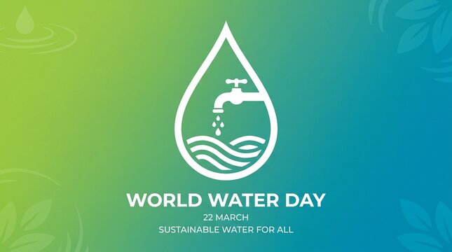 World water day logo with tap dripping water
