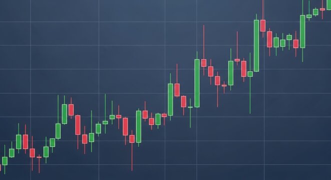 Uptrend candlestick pattern showcasing bullish market momentum over time