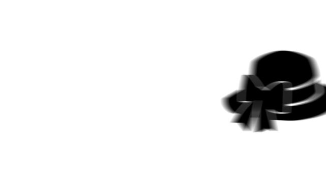 Animation set, women's hat symbol. Animations: transparency, zooms, transition top to down, transition left to right, slide up to down, slide left to right