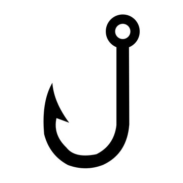 fishing hook black silhouette outdoor equipment icon