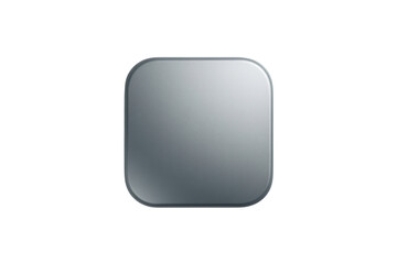 Obraz premium Glossy Gray Rounded Square Button