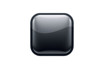 Obraz premium Glossy Black Rounded Square Button