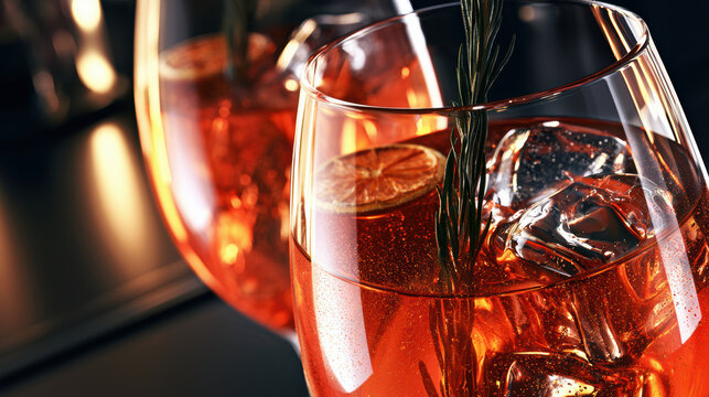 Red Citrus Rosemary Spritz Cocktail