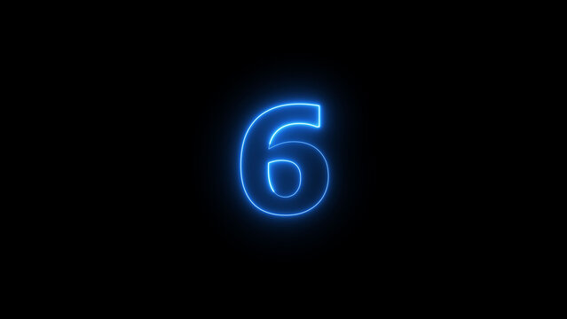 Neon number 6 icon concept background. Glowing  neon business number icon illustration.