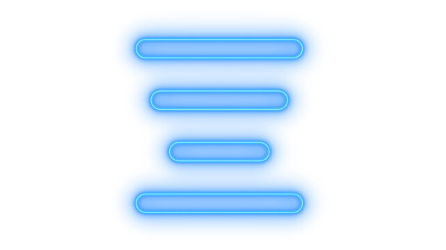 Glowing neon center align text icon isolated on transparent background. Paragraph alignment. Document editor symbol. UI button. Layout option.