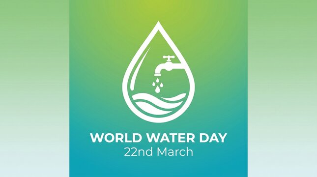 World water day vector illustration with faucet icon