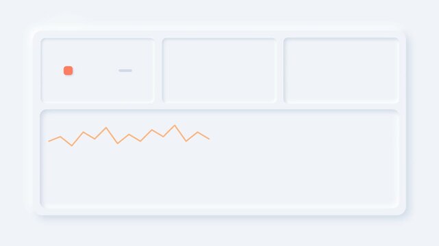 Dashboard UI Elements: Minimalist white dashboard interface showcasing essential UI components like charts, progress indicators, and data visualization panels.
