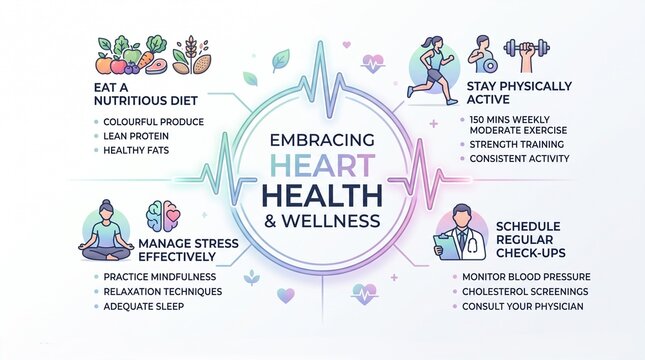 Infographic about heart health and wellness tips