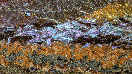 Obraz premium Iridescent Minerals Transform Stone Into Living Color