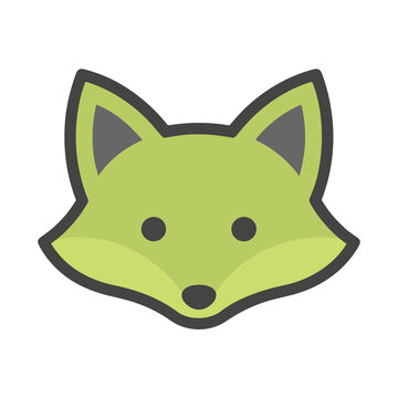 Green fox head icon
