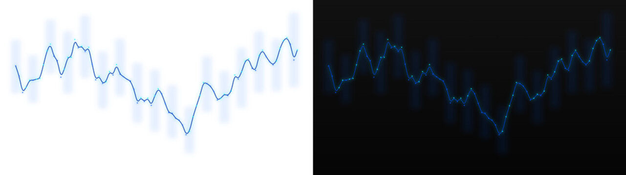 PNG image of Abstract blue line graph, digital financial data chart, modern technology wave pattern, 2 PNG assets for business analytics isolated on Transparent Background