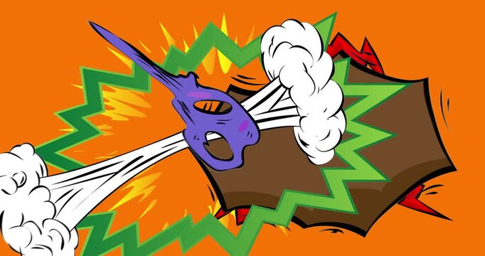 Cartoon background animation, comic book backdrop video. Retro comics pop art design.