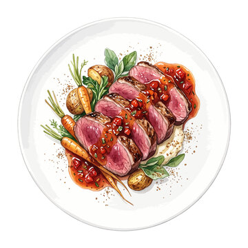 Kangaroo Fillet with Bush Tomato Glaze.svg