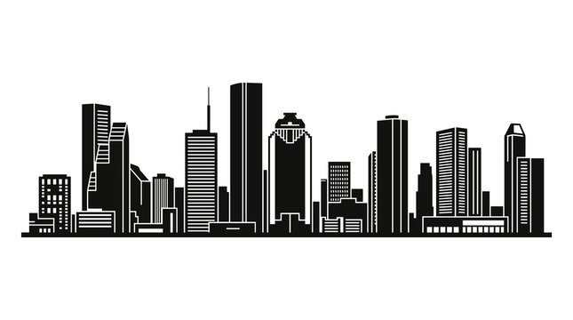 Minimalist houston skyline vector silhouette for city design