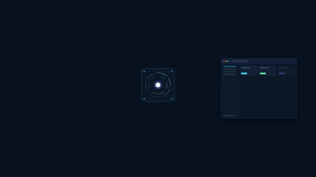AI coding assistant transforming a simple idea into structured code and automatically assembling a modern digital application interface.