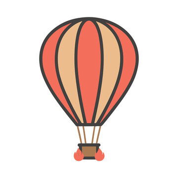 Hot air balloon with flames