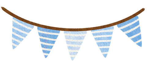 Fototapeta premium hand drawn carnival garland with flags. Decorative colorful party pennants for birthday celebration festival and fair decoration.