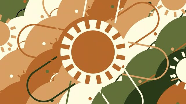 Boho aesthetic pattern transition on green screen background