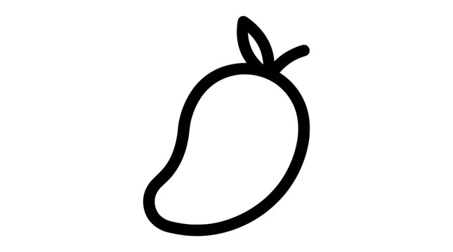 Mango fruit outline icon vector design