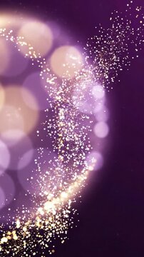 Abstract purple waves flowing in slow motion with shimmering particles creating dreamy digital animation aesthetic for modern video background projects