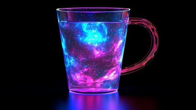 Illuminated plastic mug with colorful light