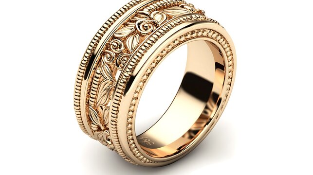 Intricate gold wedding ring design