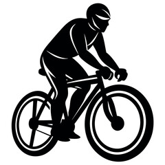 Fototapeta premium Bike rider silhouette on white background 