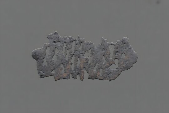 Ancient corroded metal plaque with inscription