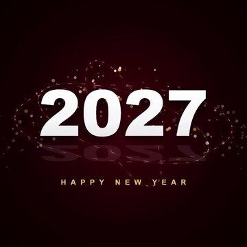 Happy New Year celebration graphic design featuring year 2027