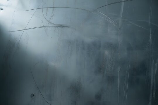 Close-up spider web on a foggy morning