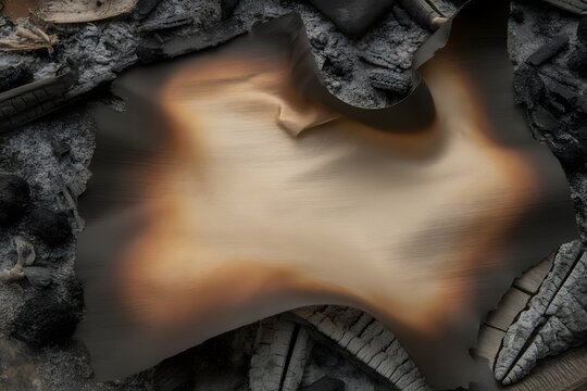 Burnt toast with charred edges on rough surface
