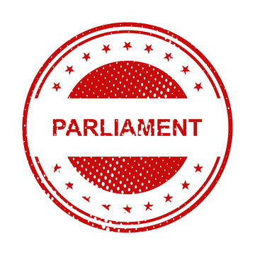 Red vintage parliament stamp seal icon illustration