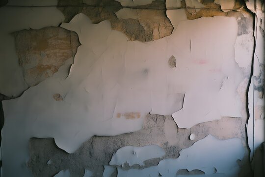 Peeling and cracked old white wall texture
