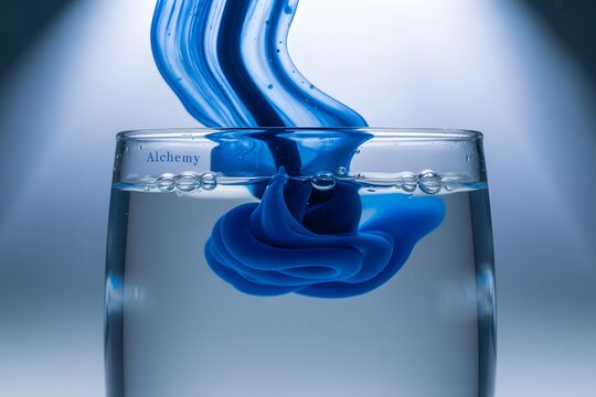 Hot water pouring into a glass with steam
