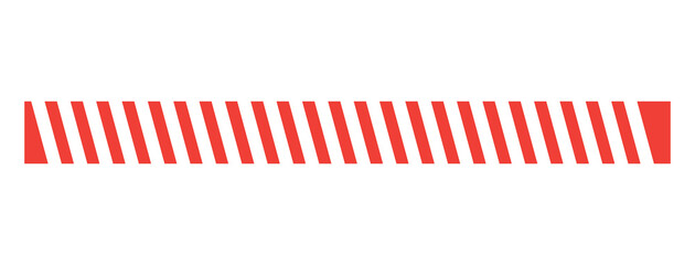 Obraz premium Red Diagonal Warning Stripe Border on White Background, Hazard Safety Caution Divider and Industrial Signage Design Element.eps