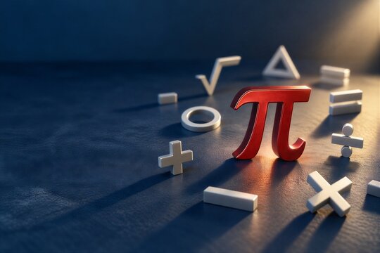 symbol with mathematical operators on dark surface representing mathematics, education and problem solving