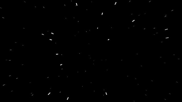 Cinematic visual effect (VFX) footage showcasing a fast-paced hyperspace warp speed jump and cosmic light tunnel through deep space, set against a solid black background