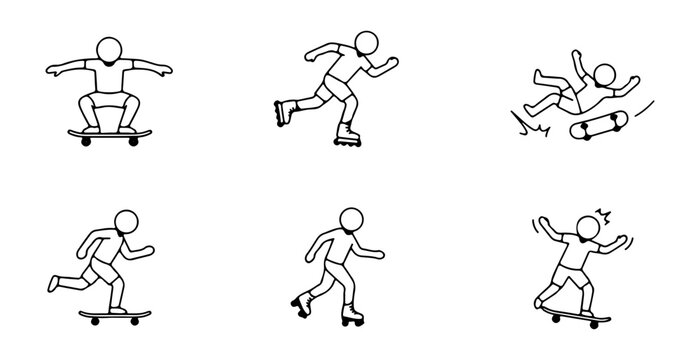 Skater performing various tricks on a skateboard in motion sequence
