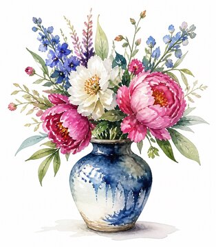 Watercolor varied 47 watercolor illustration on a clean background