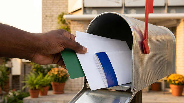 Delivering mail and letters into a residential mailbox