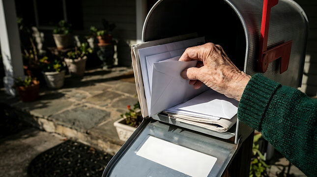 Delivering mail and letters into a residential mailbox
