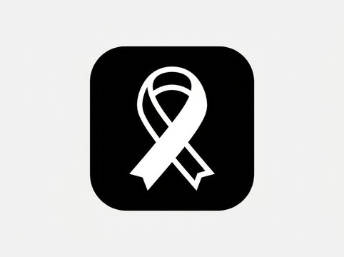 Awareness ribbon icon in a rounded square shape