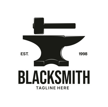 Blacksmith Logo Design template Illustration Vector