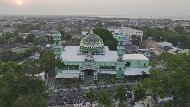 Aerial view of the cityscape of Probolinggo City, Java Island, Indonesia