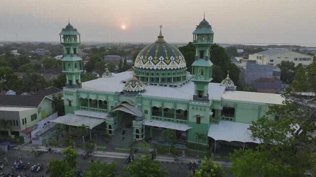 Aerial view of the cityscape of Probolinggo City, Java Island, Indonesia