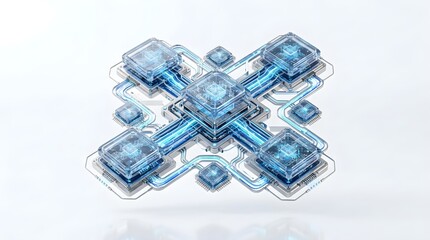 Fototapeta premium Advanced AI Chip Network and Semiconductor Computing Technology