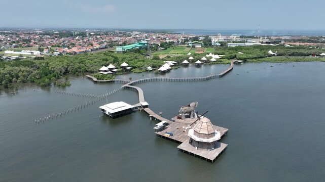 Aerial view of the cityscape of Probolinggo City, Java Island, Indonesia