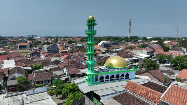Aerial view of the cityscape of Probolinggo City, Java Island, Indonesia